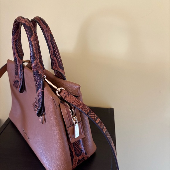 Michael Kors Rollins Small Snake Embossed Pebble Leather Satchel - Picture 2 of 8